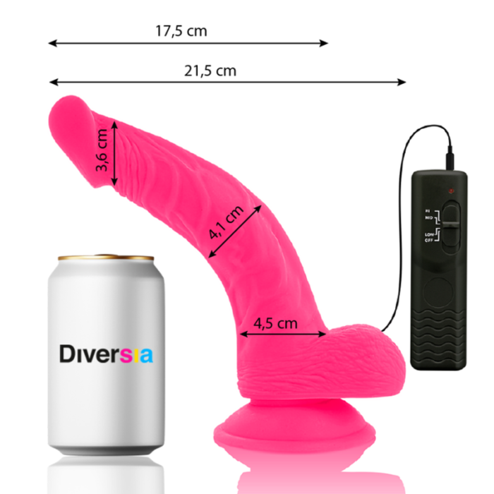 Dildo DIVERSIA FLEXIBLE 21.5x4.5 cm (roosa) - Lovex Erootikapood