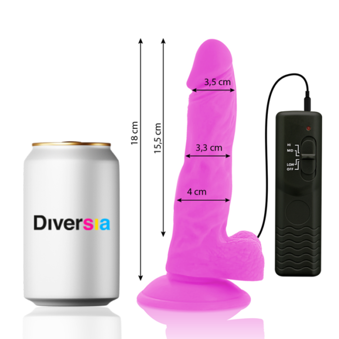 Dildo DIVERSIA FLEXIBLE 18x4 cm (lilla) - Lovex Erootikapood