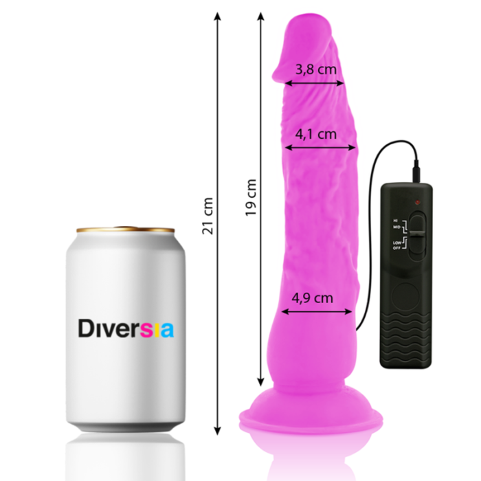 Dildo DIVERSIA FLEXIBLE 21x4.9 cm (lilla) - Lovex Erootikapood