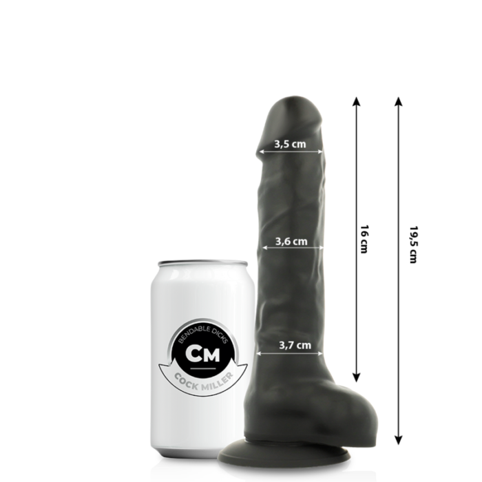 Dildo COCK MILLER COCKSIL 19.5 cm (must) - Lovex Erootikapood