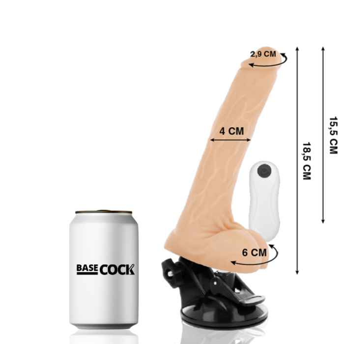 Dildo BASECOCK REALISTIC kaugjuhitav 18.5x4 cm - Lovex Erootikapood