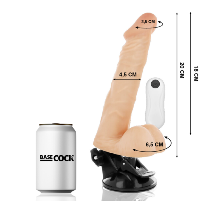 Dildo BASECOCK realistlik+kaugjuhitav 20/4.5cm - Lovex Erootikapood