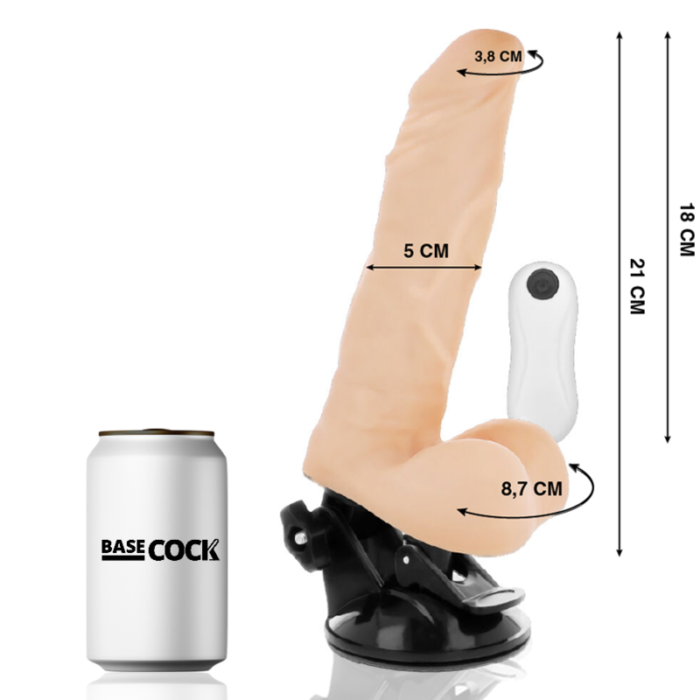 Dildo BASECOCK REALISTIC kaugjuhitav 21x5 cm - Lovex Erootikapood