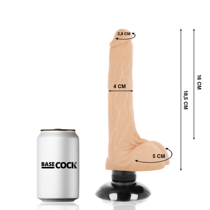 Dildo BASECOCK REALISTIC 2-1 FLESH 18.5x4 cm - Lovex Erootikapood