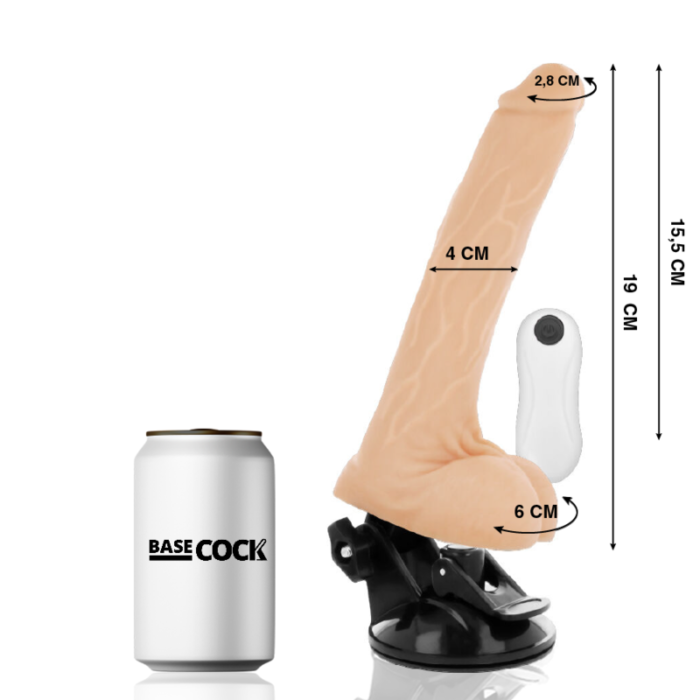 Dildo BASECOCK REALISTIC kaugjuhitav 19x4 cm - Lovex Erootikapood