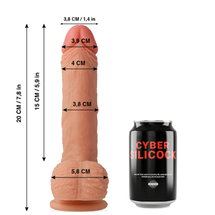 Dildo CYBER SILICOCK FREEMAN 20x3.8 cm - Lovex Erootikapood