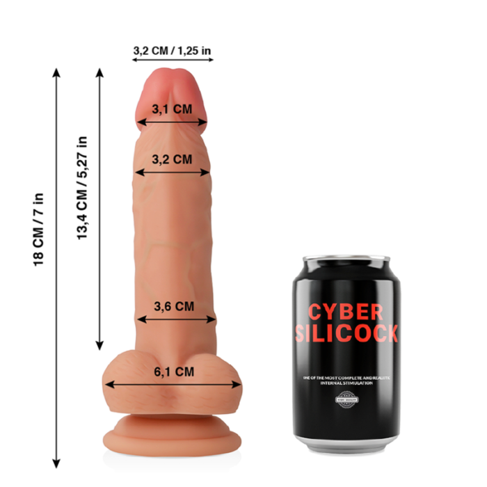 Dildo CYBER SILICOCK JUDE 18x3.2 cm - Lovex Erootikapood